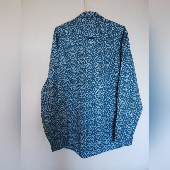 Raging Bull Men's Western Long Sleeve Button Down Peacock Blue Shirt ~ XXL - Picture 3 of 11